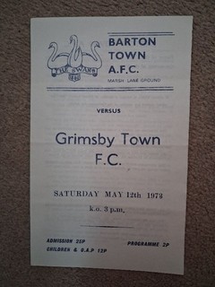 1972/73 Barton Town v Grimsby Town 12 May 1973 Friendly