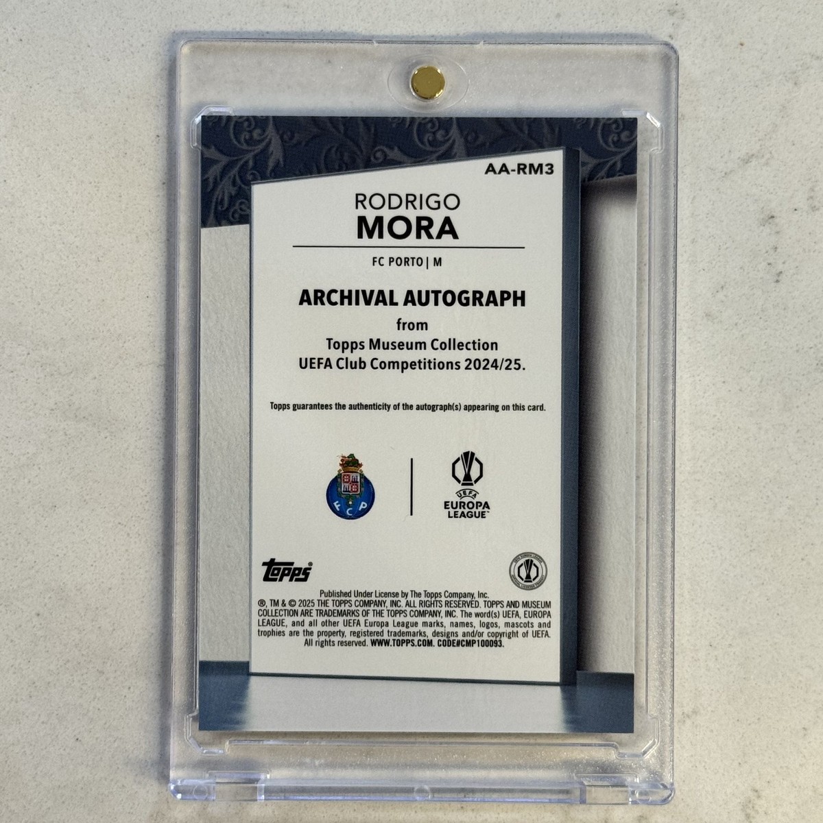 2024-25 Topps Museum UEFA Rodrigo Mora RC Rookie Auto /99 Fc Porto 
