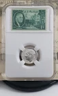 1955 Silver Business Strike Roosevelt Dime with Vintage US Stamps - W1