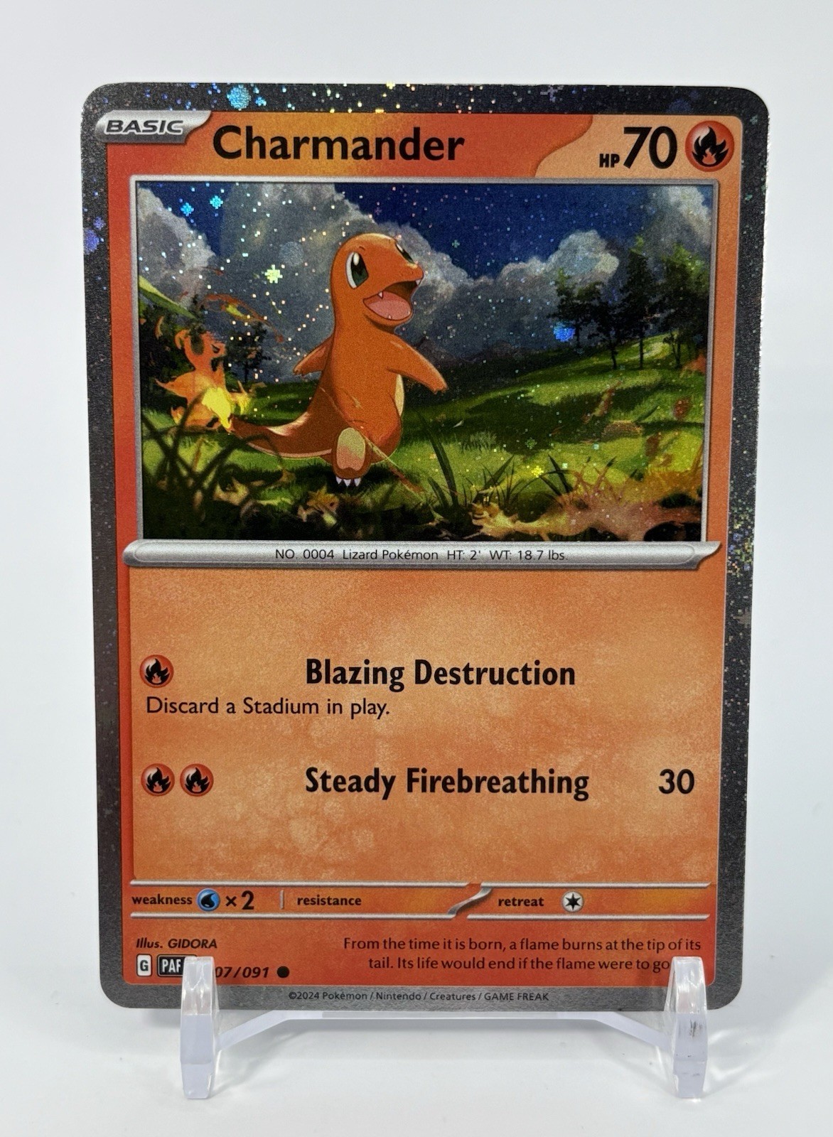 Pokémon TCG: Charmander - 007/091 - Reverse Holo - Paldean Fates - NM