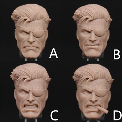 Unpainted 1/12  Comics Angry Nick Fury Head Sculpt Fit 6'' Figure
