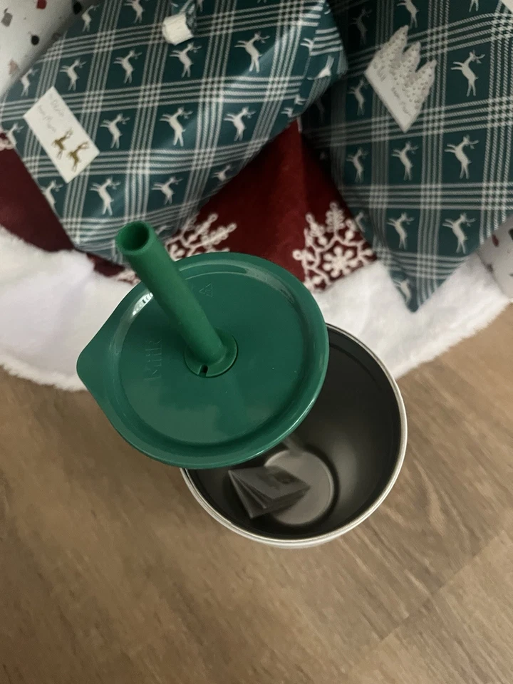 Vaso de Navidad Starbucks X Roller Rabbit 24 oz verde y blanco NUEVO Foto 4 de 4