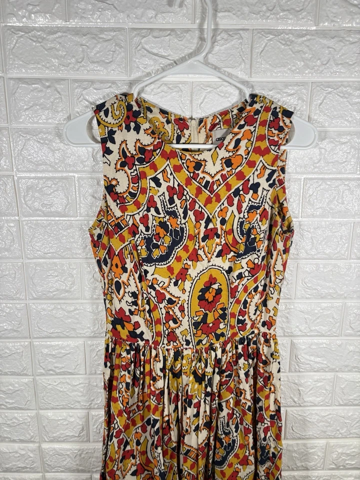 ASOS Womens Size 2 Boho Paisley Maxi Dress Sleeveless Summer Casual Sun Dress - Image 2 of 4