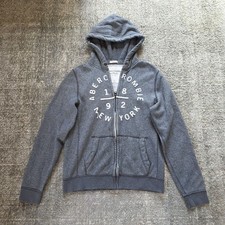 2K Abercrombie Fitch Hoodie Mens Large Gray Full Zip Muscle A F 1892