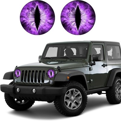 Beast Eyes 3D Headlight Decals, 2-Piece Set for Wrangler, Purple Color: Purple