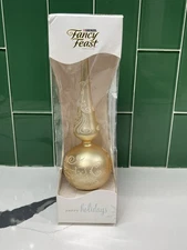 2009 Fancy Feast Gold Glass Christmas Tree Topper