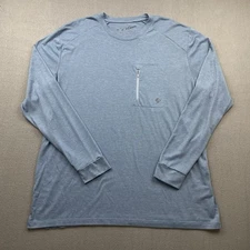 Duck Camp Lightweight Bamboo Crew Long Sleeve Outdoor Shirt Mens 2XL Blue