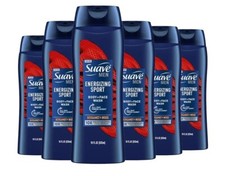 2025 New Suave Men Energizing Sport Body and Face Wash Pack of 6 Fresh