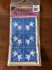 Vtg 1990 Armour Rub'N'Etch Glass Etching Stencils Love Bird Pair New Unopened