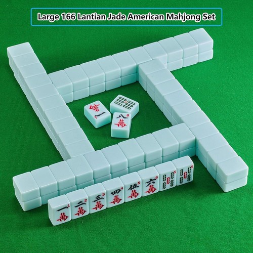 American Mahjong Set 166 Premium Jade Green Mahjong Tiles Large Mahjong Set 1.6 - Picture 6 of 11
