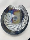 Vintage Murano Fornace Ferro Italian Art Glass Bowl Sea Shell XL 21” Folded