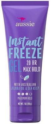 Aussie Instant Freeze Sculpting Maximum Hold Hair Gel with Jojoba Oil, Sea Kelp and Australian Aloe to control frizz in high humidity