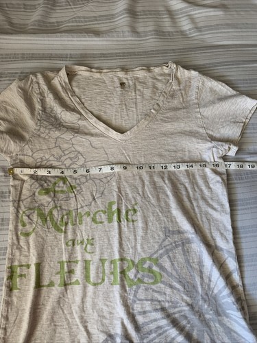 T-shirt BANANA REPUBLIC media beige floreale Le Marche Au Fleurs - Foto 6 di 8