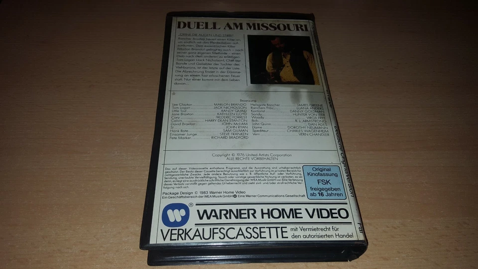 Duell am Missouri - Marlon Brando - Jack Nicholson - Warner Home Verleihtape VHS - Bild 2 von 2