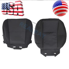 For 07-14 Chevy Silverado 1500 2500 3500 HD Driver Bottom & Top Seat Cover Cloth