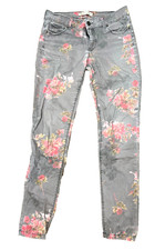 ZARA Z1975 Gray Denim Jeans US 6 MEX28 EUR3B Floral Legs Flower Printing