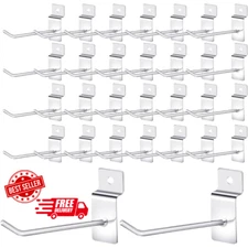 100Pcs 4 Inch Slatwall Hooks, Slatwall Accessories Slat Wall Hooks, Display H...