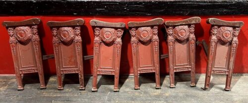 Vintage Antique Heywood Wakefield Theatre Row Seat Chair End Cast Iron Lot of 6 - 第 1/11 張圖片
