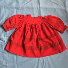 Vintage Toddler's Red Corduroy Dress As Is Cottagecore Handmade