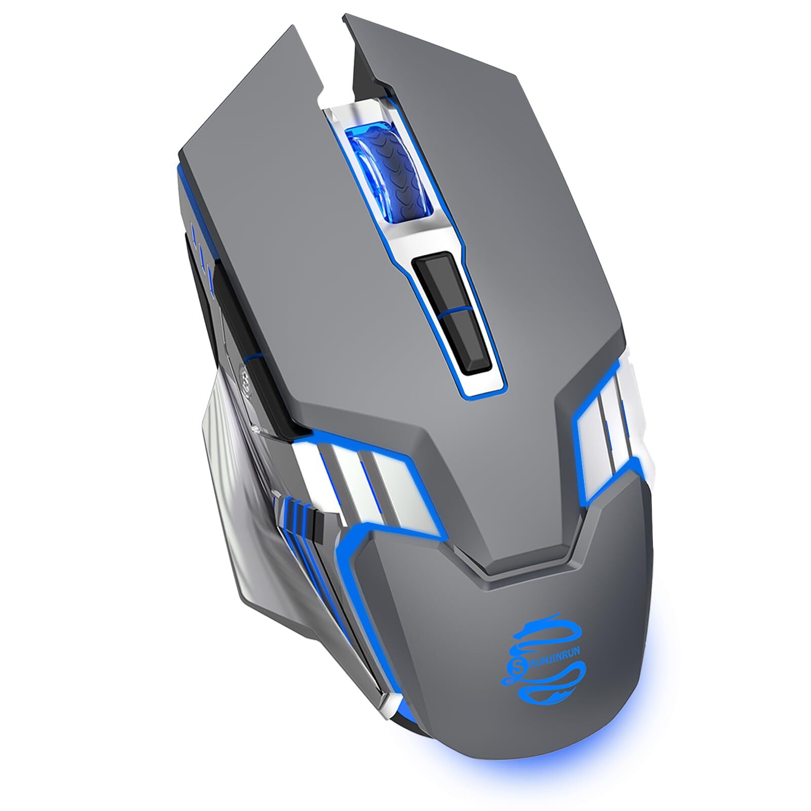 Bluetooth Wireless Gaming Mouse with 7 Buttons 800mAh Rechargeable Battery Silent Click Design for PC Laptop