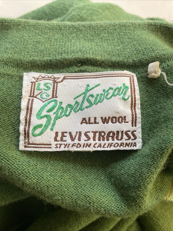 Camisa Tejida Levis XL Jamaican Rockers Verde Suéter De Colección Campamento Mod Años 60 Lana Boho Foto 2 de 4