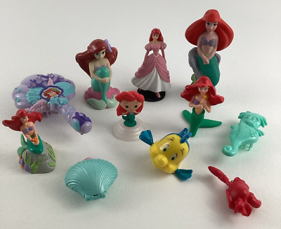 Disney Princess Little Mermaid Mixed Lot Figures Dolls Brush Flounder Sebastian