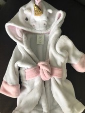 Cloud Island UNICORN Hooded Infant Baby Bathrobe 6-9 Months ADORABLE   