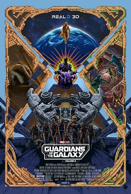 Guardians of the Galaxy ホログラムポスター Guardians of The Galaxy Vol. 3 Movie Poster | Real 3D | 2023