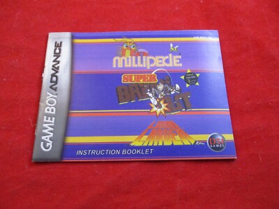 Millipede Super Breakout Lunar Land Nintendo Game Boy Advance Instruction Manual
