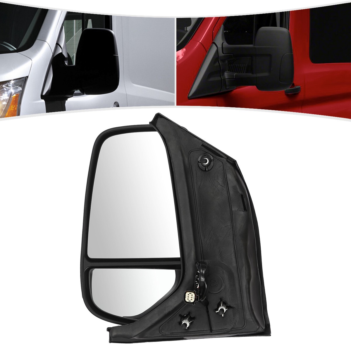 Power Door Mirror Ford Transit 150 250 350 Pair 2014-2022 - Non-Heated Non-Folding Replacement Power Door Mirror Replacement - Foto 8
