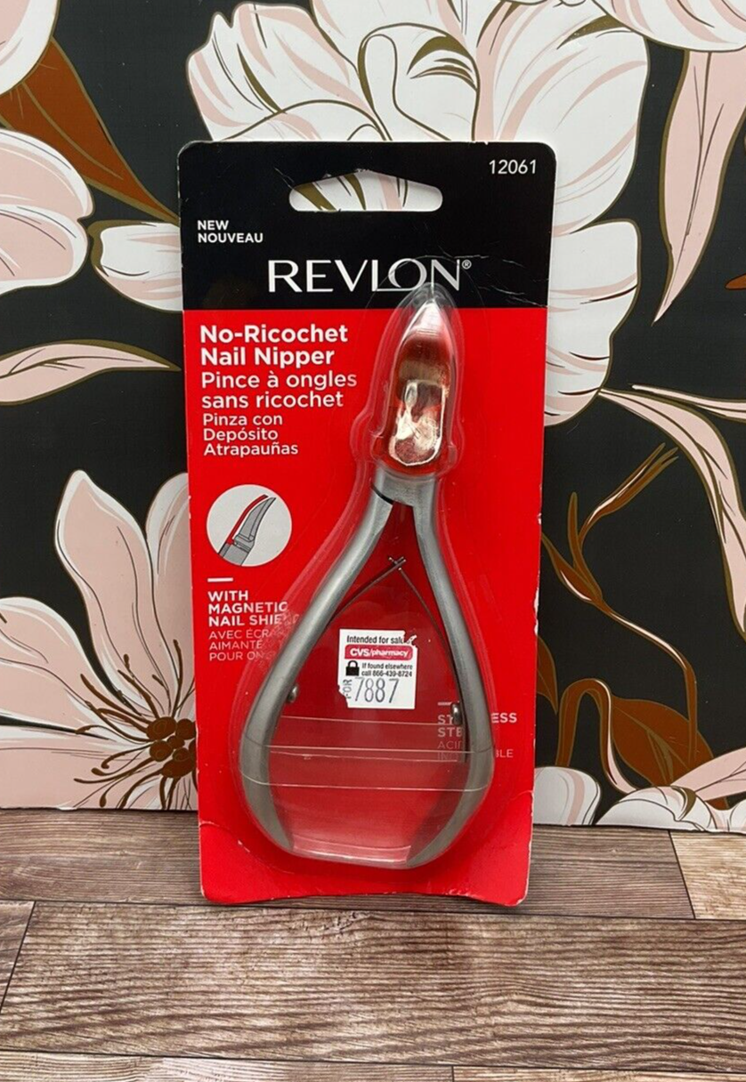 Revlon No-Ricochet Magnetic Shield Stainless Steel Nail Nipper Clipper 12061-image