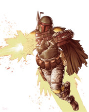 SW Boba Fett Weatherproof Anime Sticker 6" Car Decal D9