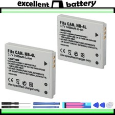 2x NB-4L 1400mAh Battery For Canon Digital IXUS 30 40 50 55 60 65 70 75 80 IS