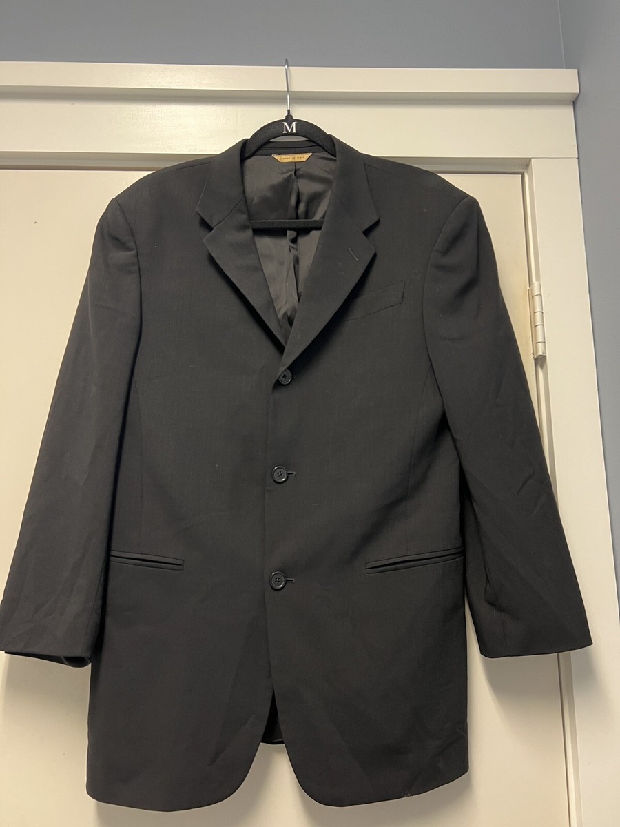 DONNA KARAN Signature Suit Jacket Blazer Made in Italy 100% Wool  