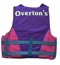 Overton's Water Ski Vest Adult Small Model 606L VGC USA Made 90's Pink/Purple