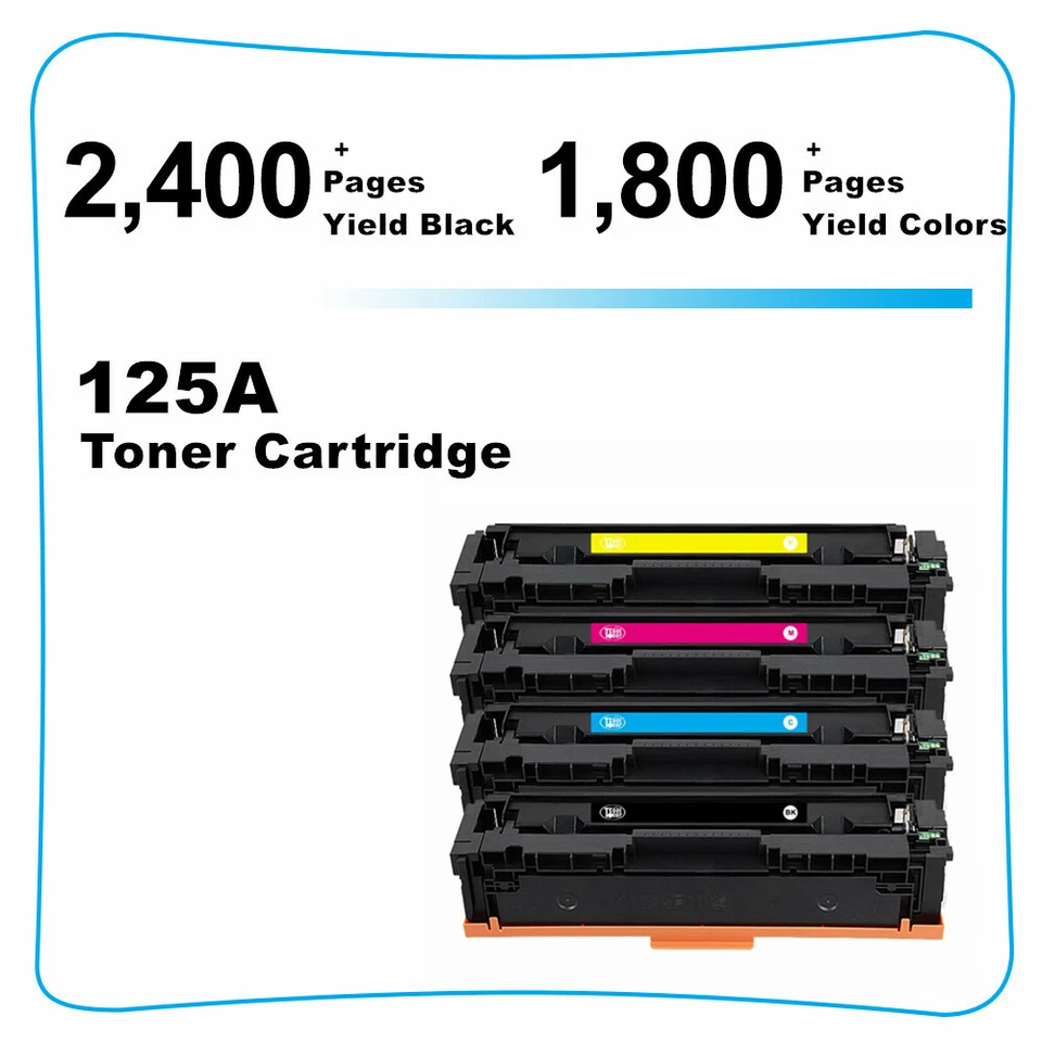 4 Toner Cartridge 125A Compatible for HP CP1217 CP1510 CP1514n CP1515n CB540A - Image 3 of 4