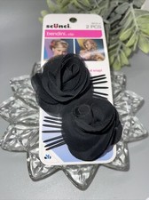 scunci Bendini Hair Clips Black Flower 2 Pc