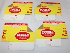 Vintage Double Cola Cardboard 6 Pack Carrier Holder Carton  lot of 4 NOS BOTTLE.