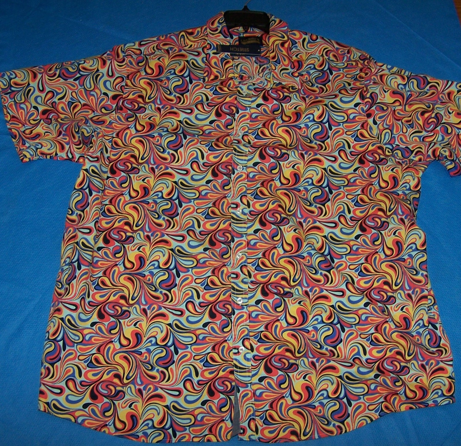 Size 4XT Mens Cremieux Premium Denim Button-Down Short Sleeve Shirt