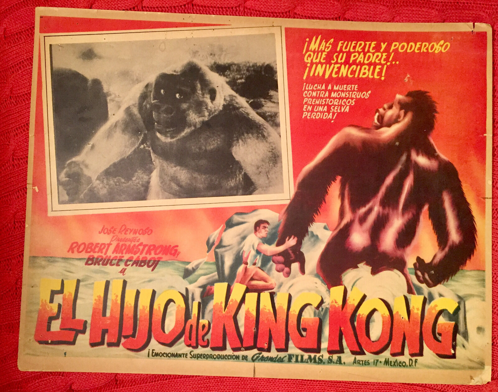 King Kong 1950's Mexican lobby card 12 1/2x 16