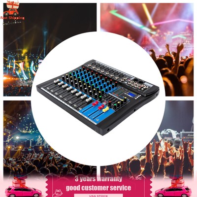 8 Channel Professional Bluetooth Live Studio Audio Mixer USB Mixing Console