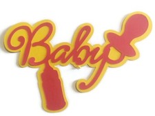 Baby Cardstock Words with Backgrounds Die Cuts Scrapbook Card Making 6 Pieces