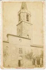 France, Frejus, Old Cathedral Vintage Albumen Print.  Albumen Print 