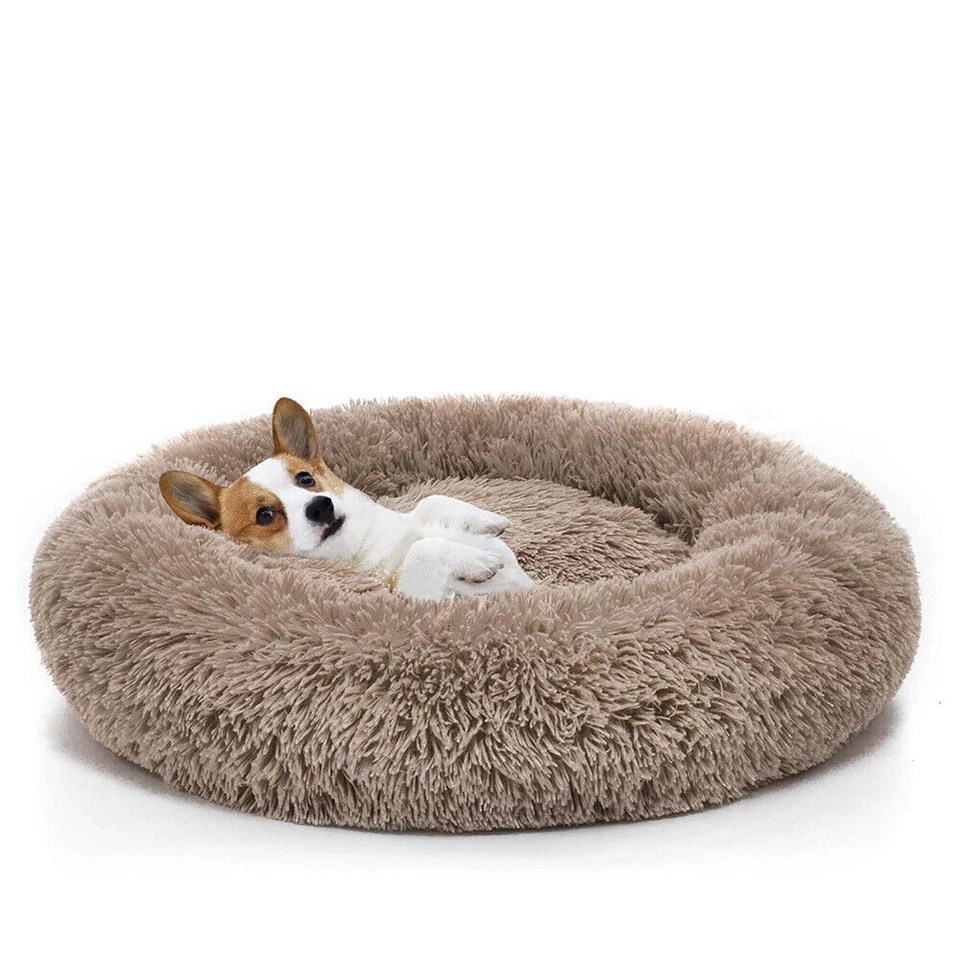 40" inch Fluffy Plush Donut Cuddler Bed Pet Dog Cat Calming Cushion Kennel Nest - Image 4 of 4
