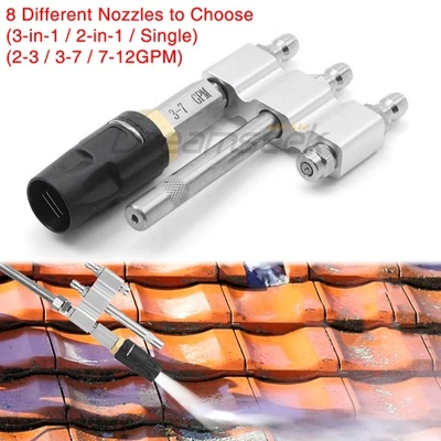 DREAMSEEK Pressure Washer Long Range Nozzle 1/4" Chemical Shooter 2-12GPM Tip Adjustable