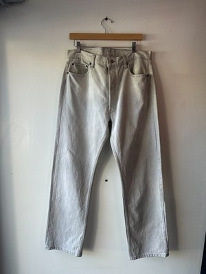 Vintage Levis 501 0657 Jeans Mens Size 36X30 Off White Made In USA 90s Classic