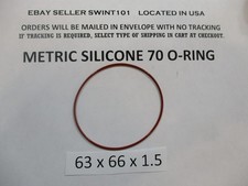 63mm ID x 66mm OD x 1.5mm thick SILICONE O-ring. Quan 1.