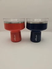 Reduce Saltini Cocktail Margarita Tumbler Glass Goblet 2-Pack (Blue & Orange)