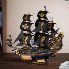 Robotime Rokr 3D Puzzle Wooden Seahouse Barque Model kits Build Home Desk