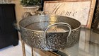 Silver Tone Large Oval Butler Heavy Handles Scrolled Embossed Oval Serving Tray — photo 3